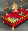 Shri Kartikeya Murugan Wooden Pooja Chowki & Bajot Patta For Home - D'DASS Store