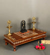 Sri Meenakshi Wooden Kollam Painted Pooja Chowki & Bajot Patta For Home - D'DASS Store