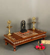 Sri Meenakshi Wooden Kollam Painted Pooja Chowki & Bajot Patta For Home - D'DASS Store