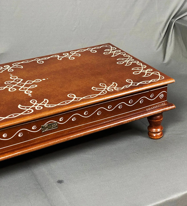 Shri Ram Lalla Kollam Painted Pooja Chowki & Bajot Patta For Home - D'DASS Store