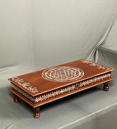 Sri Yantra Handpainted Painted Pooja Chowki & Bajot Patta For Home - D'DASS Store