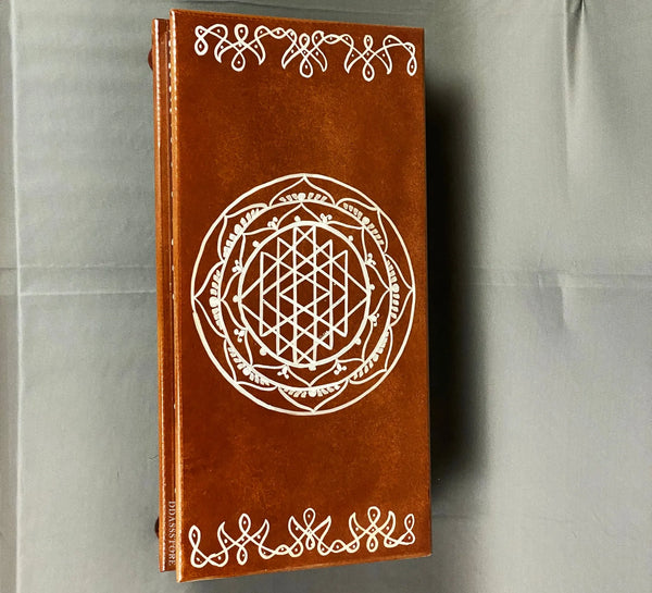 Sri Yantra Handpainted Painted Pooja Chowki & Bajot Patta For Home - D'DASS Store