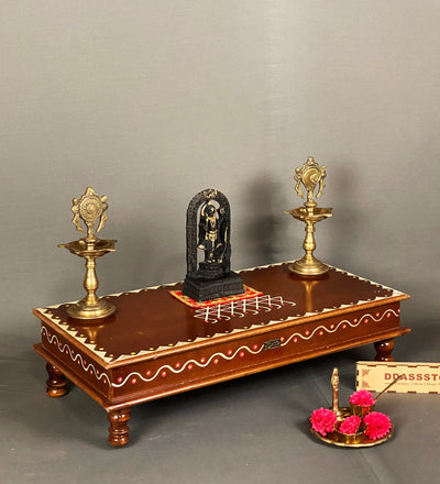 Sri Annpurna Kollam painted Painted Pooja Chowki & Bajot Patta For Home - D'DASS Store