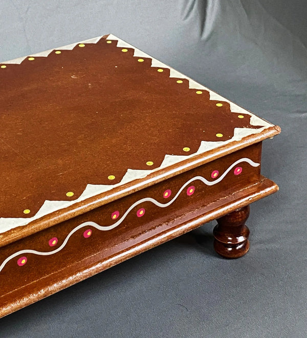 Sri Annpurna Kollam painted Painted Pooja Chowki & Bajot Patta For Home - D'DASS Store