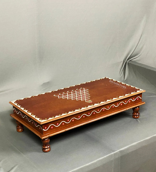 Sri Annpurna Kollam painted Painted Pooja Chowki & Bajot Patta For Home - D'DASS Store