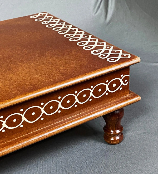 Wooden Handpainted Kollam Pooja Chowki & Bajot Patta For Home - D'DASS Store