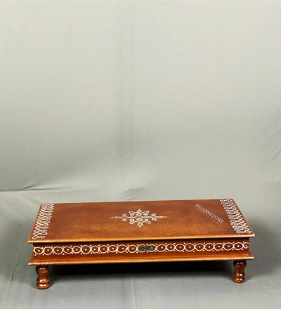 Wooden Handpainted Kollam Pooja Chowki & Bajot Patta For Home - D'DASS Store