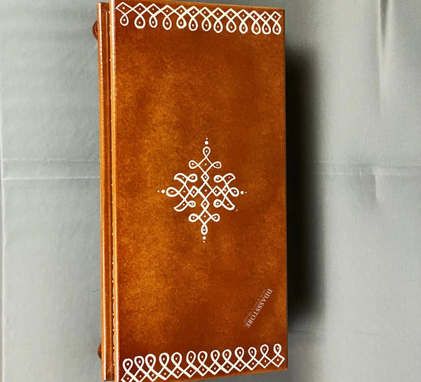 Wooden Handpainted Kollam Pooja Chowki & Bajot Patta For Home - D'DASS Store