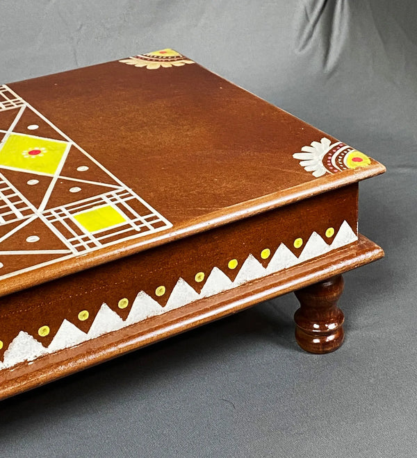 Shri Ganesh Chaturthi Wooden Pooja Chowki & Bajot Patta For Home - D'DASS Store