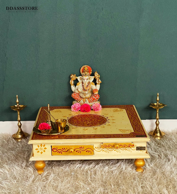 Pooja Chowki & Bajot For Home &amp; Office | DDASSBJT131_RG - D'DASS Store