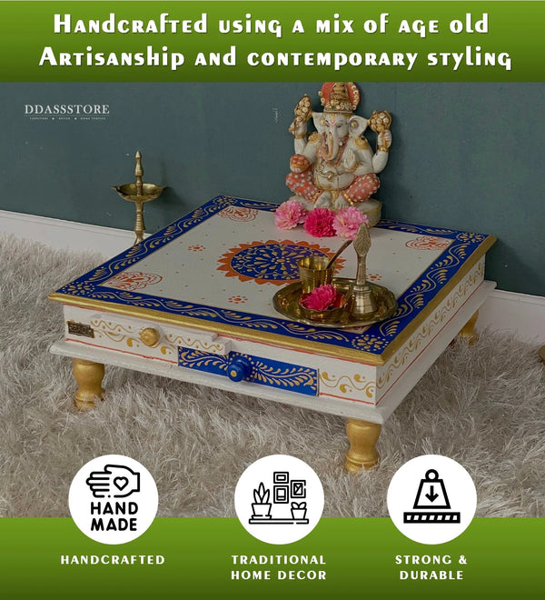 Pooja Chowki & Bajot For Home &amp; Office | DDASSBJT131_WB - D'DASS Store