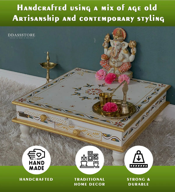 Pooja Chowki & Bajot For Home &amp; Office | DDASSBJT131_WG1 - D'DASS Store