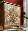 Distressed Solid wood HandCarved Bedside Table for Bed - D'DASS Store