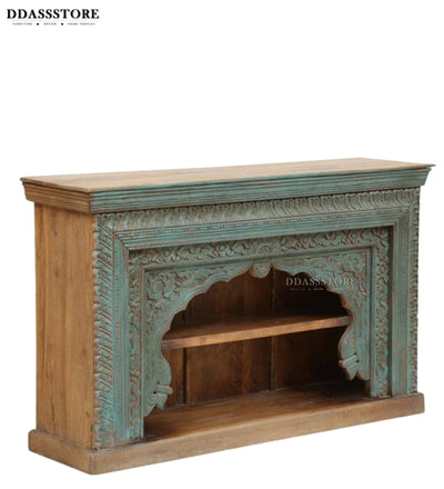 Rustic Green Solid wood HandCarved Console & Side Table - D'DASS Store