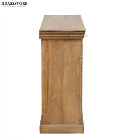 Rustic Green Solid wood HandCarved Console & Side Table - D'DASS Store