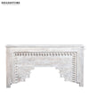 Rustic White Solid wood HandCarved Console & Side Table - D'DASS Store