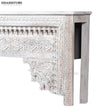 Rustic White Solid wood HandCarved Console & Side Table