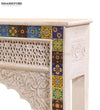 White Solid wood HandCarved Console & Side Table - D'DASS Store