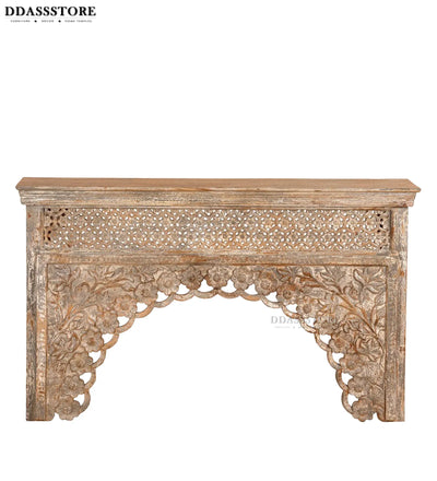 Distressed White Solid wood HandCarved Console & Side Table - D'DASS Store