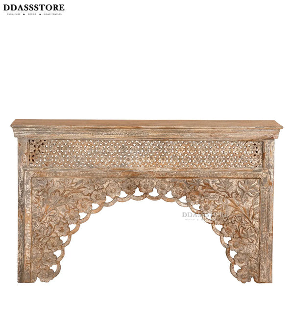 Distressed White Solid wood HandCarved Console & Side Table - D'DASS Store
