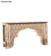 Distressed White Solid wood HandCarved Console & Side Table - D'DASS Store
