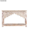 White Solid wood HandCarved Console & Side Table - D'DASS Store