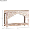 White Solid wood HandCarved Console & Side Table - D'DASS Store