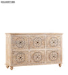 White Solid wood HandCarved Console & Side Table - D'DASS Store