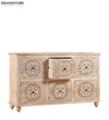 White Solid wood HandCarved Console & Side Table - D'DASS Store