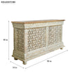 Rustic White Solid wood HandCarved Console & Side Table