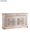 Rustic White Solid wood HandCarved Console & Side Table