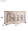 Rustic White Solid wood HandCarved Console & Side Table - D'DASS Store