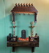 Copper Wall Mounted Wooden Gopuram and Pooja Shelf for Home | Laxmi Pujan Special - D DASS Store