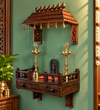 Copper Wall Mounted Wooden Gopuram and Pooja Shelf for Home | Laxmi Pujan Special - D DASS Store