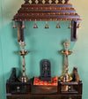 Copper Wall Mounted Wooden Gopuram and Pooja Shelf for Home | Laxmi Pujan Special - D DASS Store