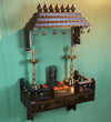 Copper Wall Mounted Wooden Gopuram and Pooja Shelf for Home | Laxmi Pujan Special - D DASS Store