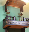 Copper Wall Mounted Wooden Gopuram and Pooja Shelf for Home | Laxmi Pujan Special - D DASS Store