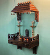 Copper Wall Mounted Wooden Gopuram and Pooja Shelf for Home | Laxmi Pujan Special - D DASS Store