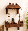 Wall Mounted Wooden Gopuram and Pooja Shelf for Home | Ganesh Chaturthi Special