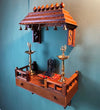 Wall Mounted Wooden Gopuram and Pooja Shelf for Home | Ganesh Chaturthi Special
