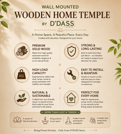 Wall Mounted Wooden Gopuram and Pooja Shelf for Home | Ganesh Chaturthi Special - D DASS Store