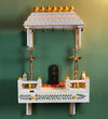 White Wall Mounted Wooden Gopuram and Pooja Shelf for Home | Festive Special - D DASS Store