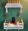 White Wall Mounted Wooden Gopuram and Pooja Shelf for Home | Festive Special - D DASS Store