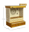 RED Gold Hand Painted Wooden LED Pooja Mandir