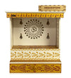 RED Gold Hand Painted Wooden LED Pooja Mandir