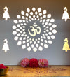 RED Gold Hand Painted Wooden LED Pooja Mandir