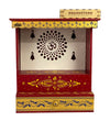 RED Hand Painted Wooden LED Pooja Mandir