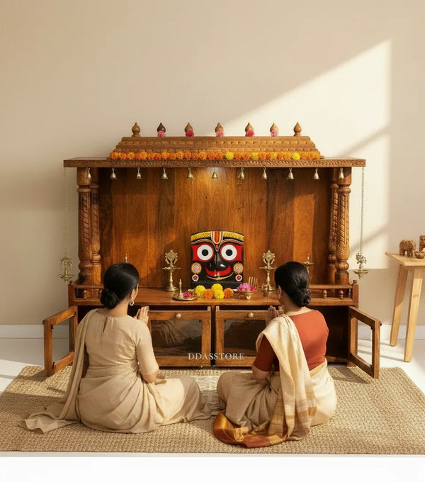 South Indian Style Solid Sheesham Wood Pooja Mandapam | DDASSMANDAP102 - D'DASS Store