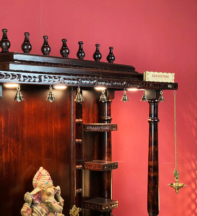 South Indian Style Solid Sheesham Wood Pooja Mandapam | DDASSMANDAP120 - D'DASS Store