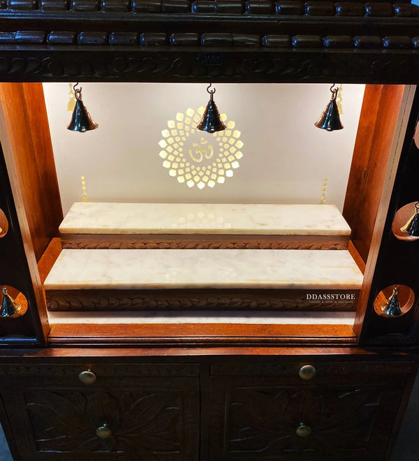 South Indian Style Solid Sheesham Wood Pooja Mandapam | DDASSMANDAP144 - D'DASS Store